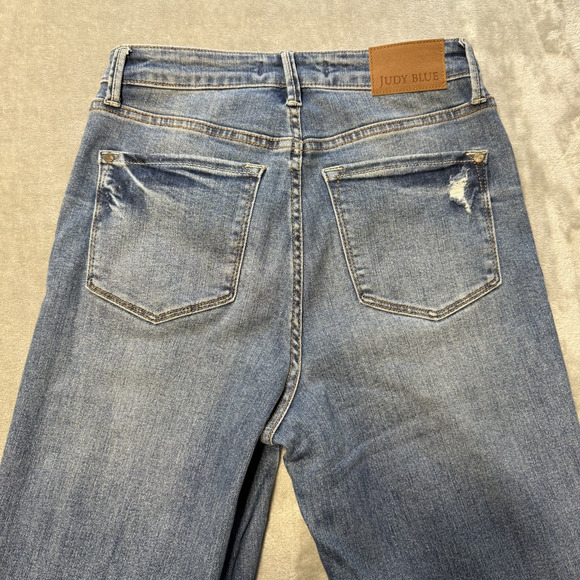 Judy Blue High Rise Straight Jeans Distressed Light Wash Women’s 5/27 JB88785 MD - Picture 12 of 13